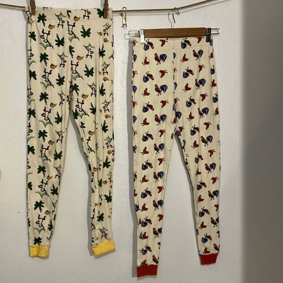 🌈 BOGO two pairs of Leveret 100% cotton bottoms monkeys and roosters 14 Years - Picture 1 of 10